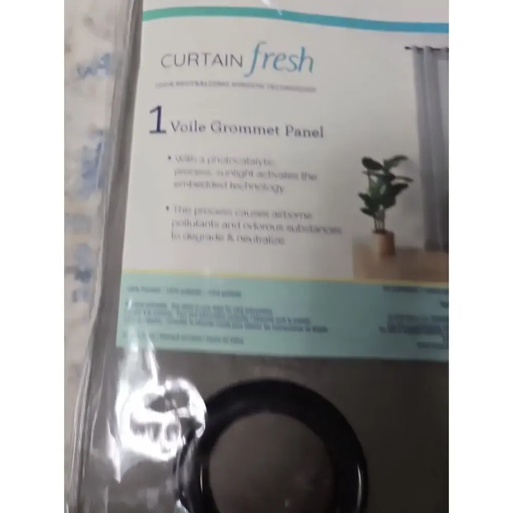 1 Fresh Arm & Hammer Grommet Voile Odor Neutralizing 59 x 84 Panel Grey